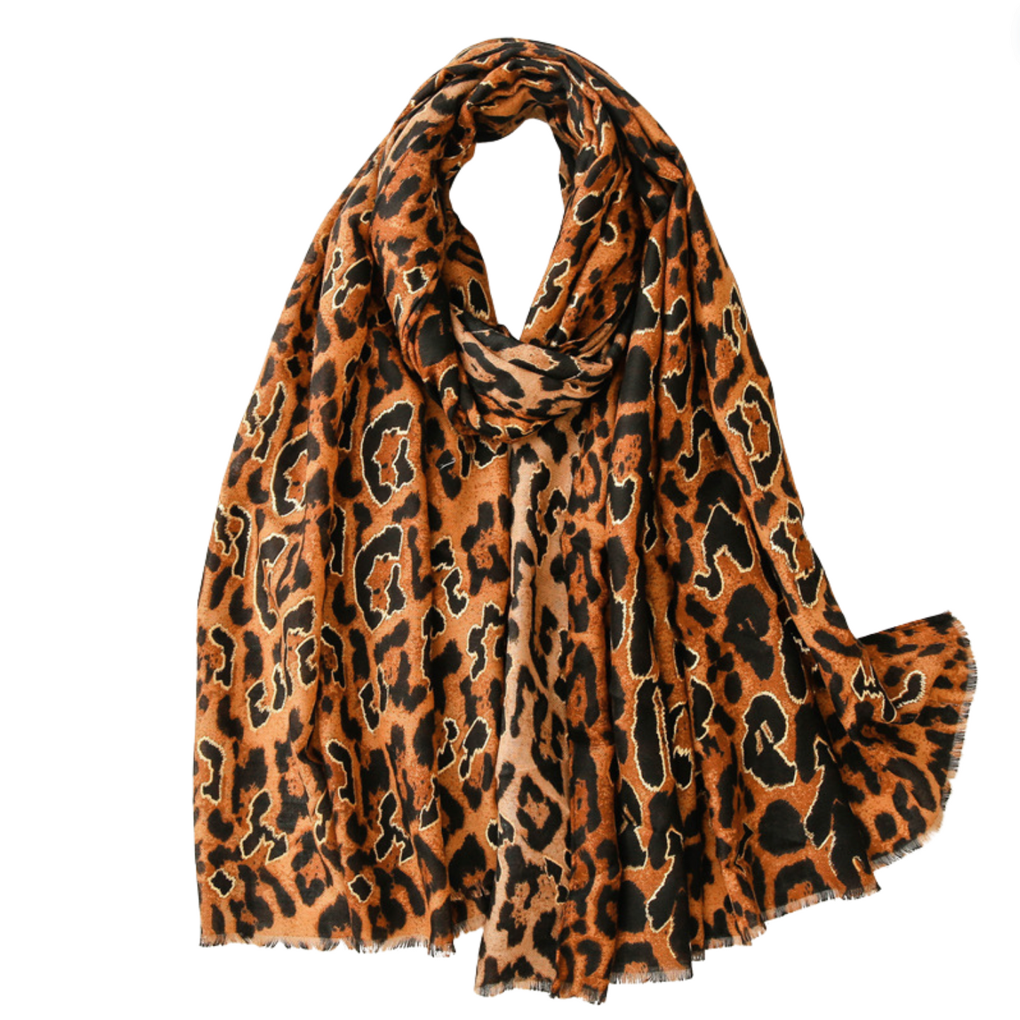 Cheetah Scarf With Fringe