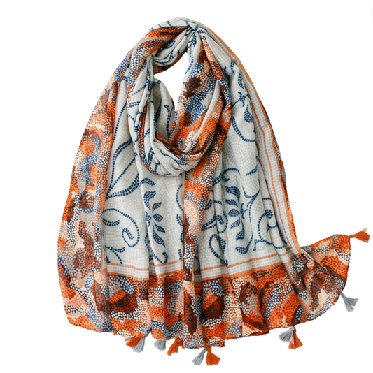 Blue And Orange Terrazzo Scarf