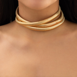 Goldtone Triple Choker Necklace