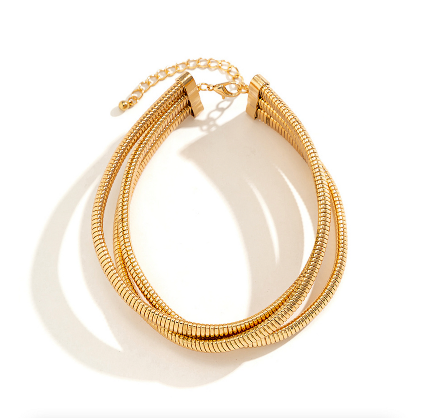 Goldtone Triple Choker Necklace