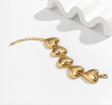 Goldtone Chunky Heart Bracelet