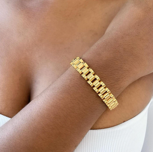 Goldtone Stainless Link Bracelet