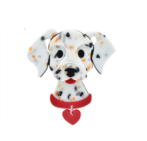 Dalmatian With Red Collar Brooch