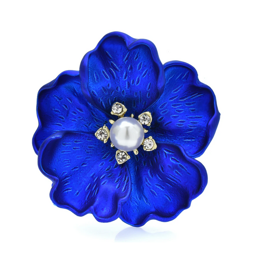 Royal Flower & Imitation Pearl Brooch