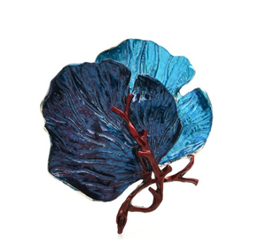 Blue & Turquoise Lily Pad Leaf Brooch