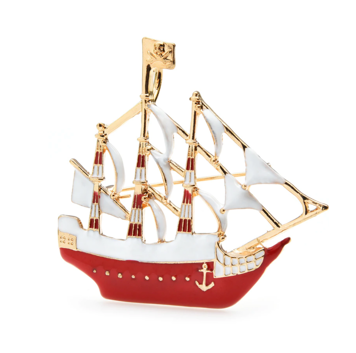 Goldtone Sailboat Brooch