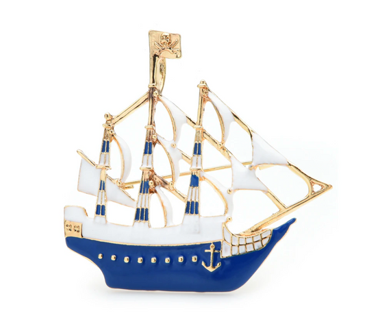 Goldtone Sailboat Brooch