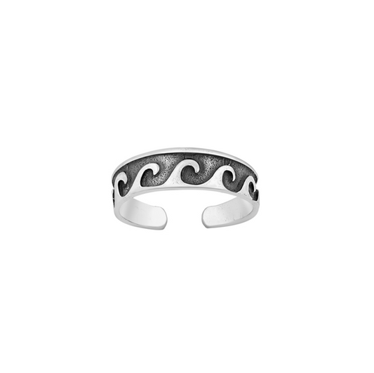 Sterling Silver Wave Toe Ring