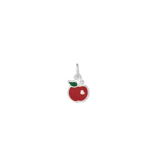 Sterling Silver Red Apple Pendant