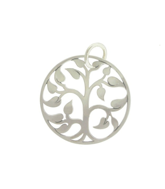 Sterling Silver Tree Of Life Round Pendant