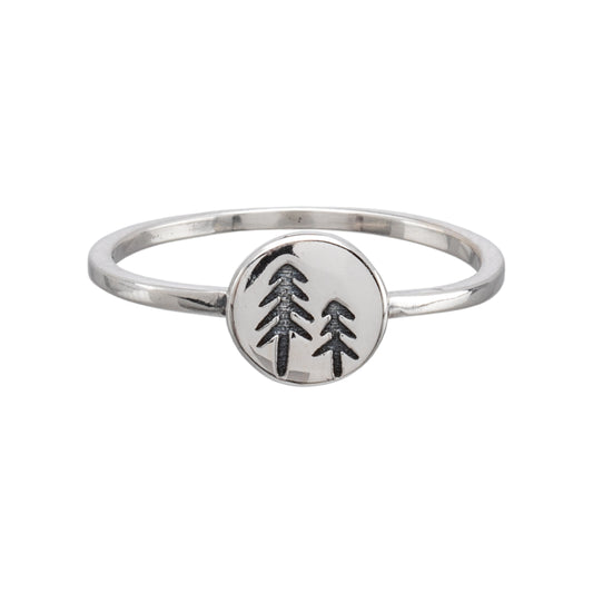 Sterling Silver Tree Engraved Ring