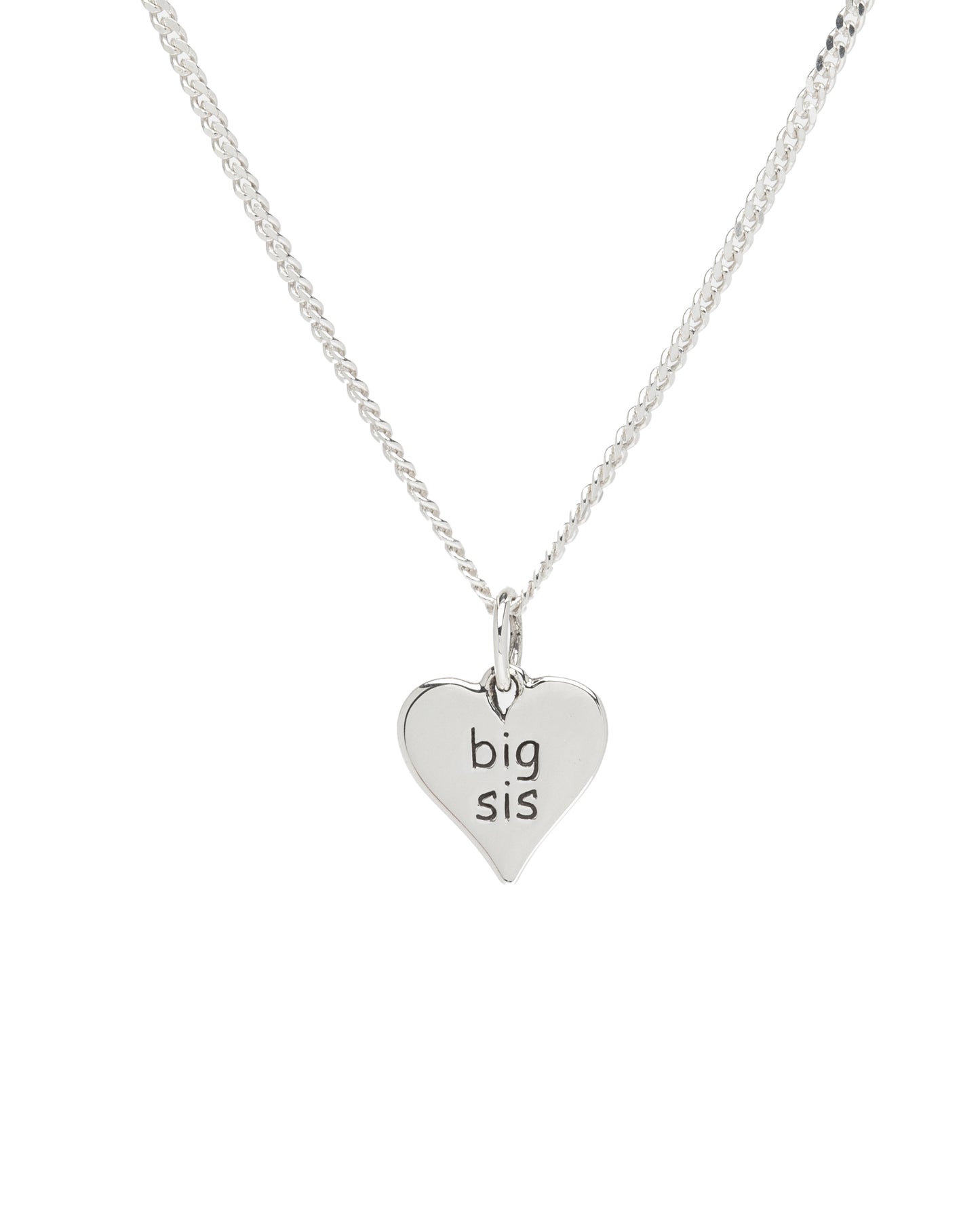 Sterling Silver 'Big Sis' Heart Pendant Necklace