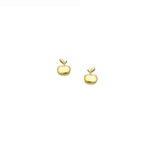 Charming 14K Gold Plated Sterling Silver Apple-shaped Stud Earrings