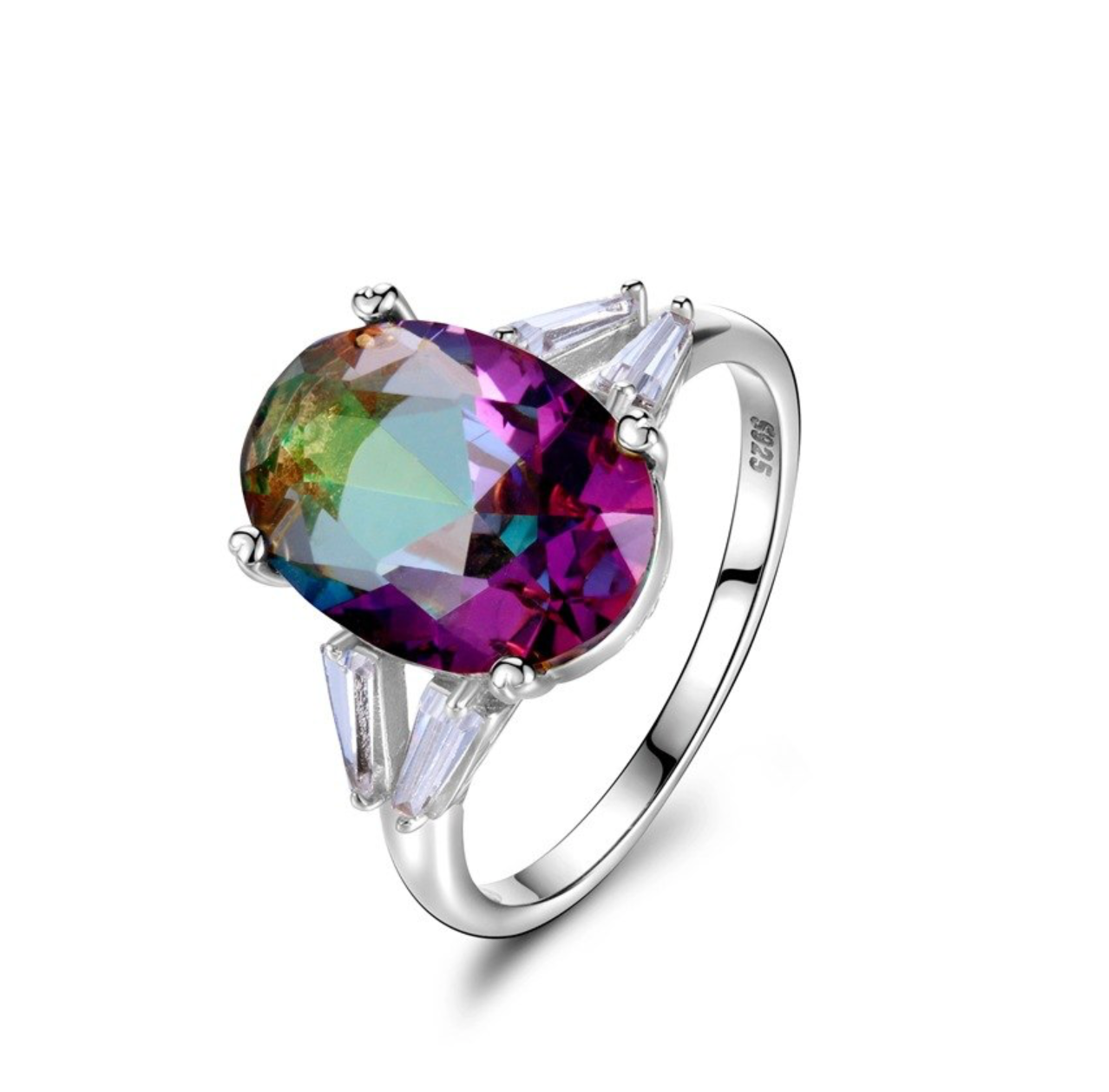 Oval Mystic Topaz Statement Ring