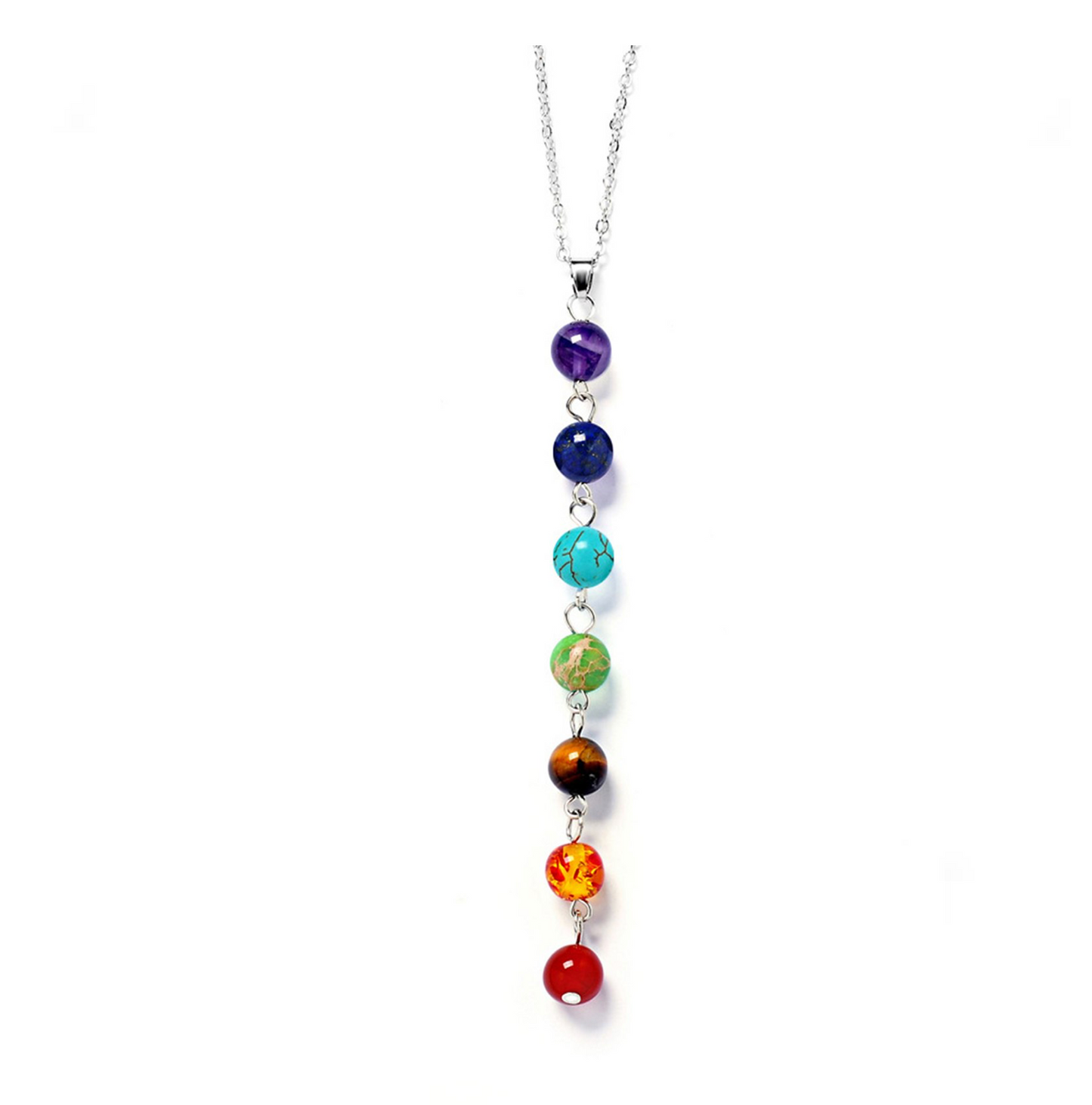 Beaded Multi Color Chakra Pendant Necklace