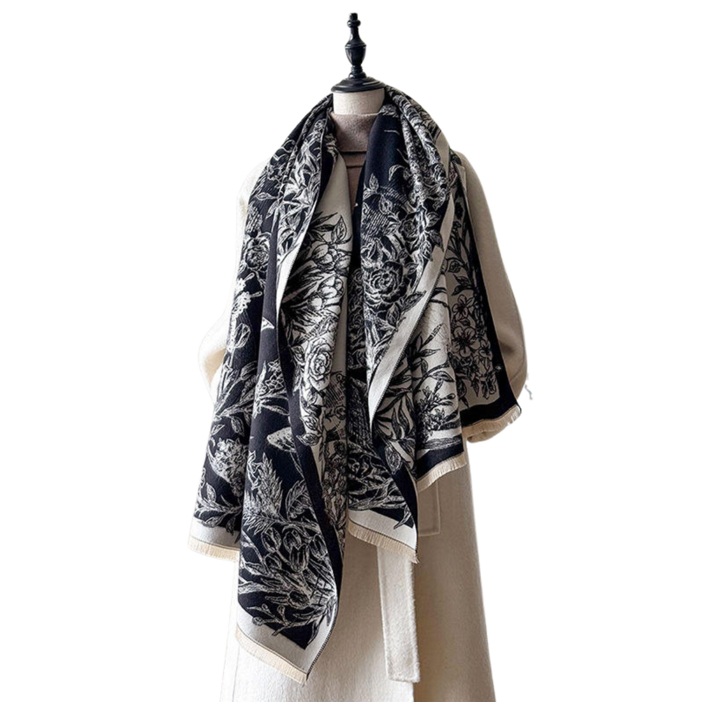 Elegant Botanical Print Scarf