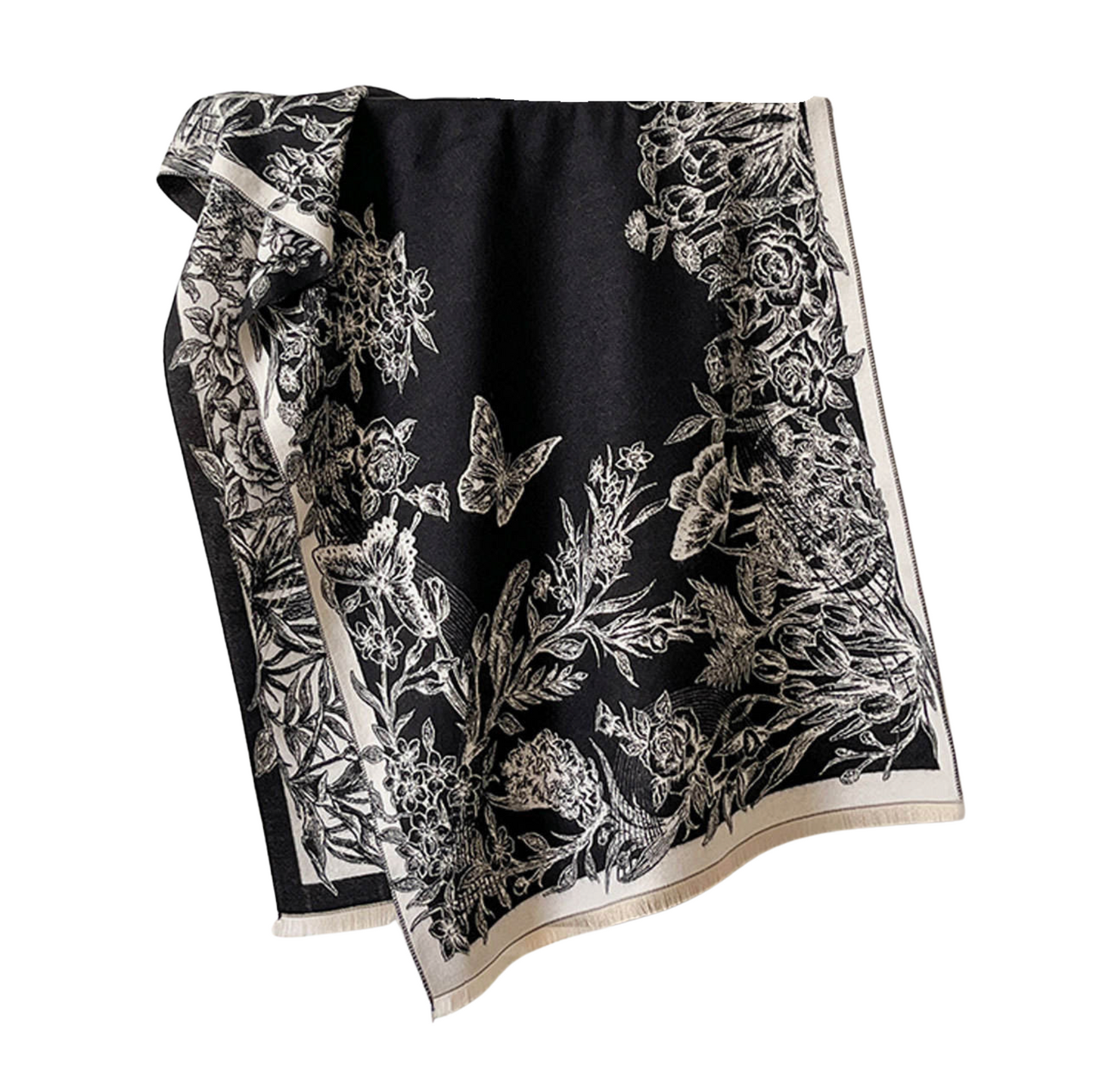 Elegant Botanical Print Scarf