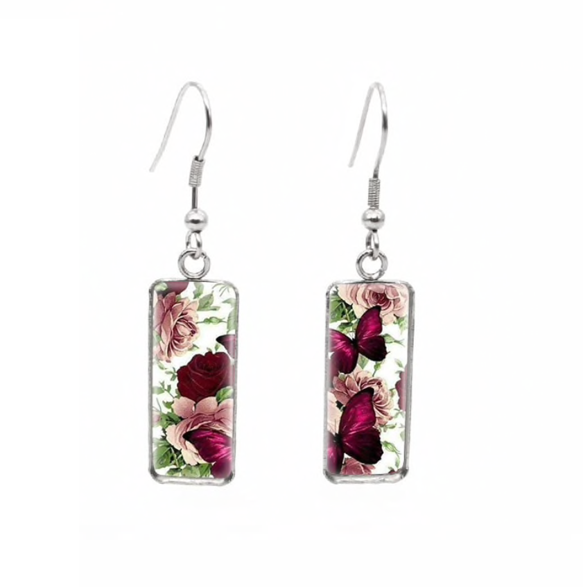 Animal Motif Rectangular Drop Earrings