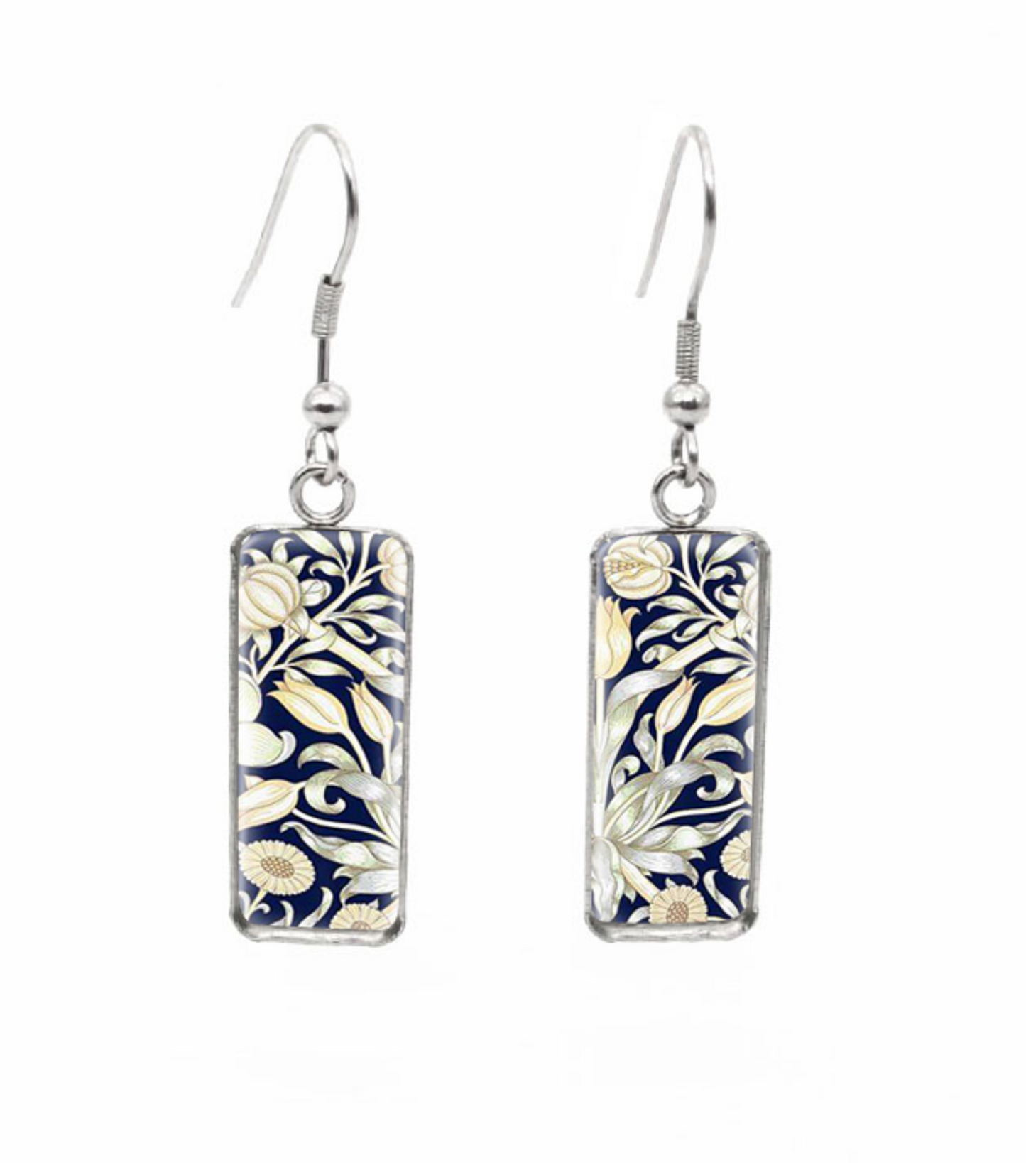 Patterned Rectangular Drop Earrings