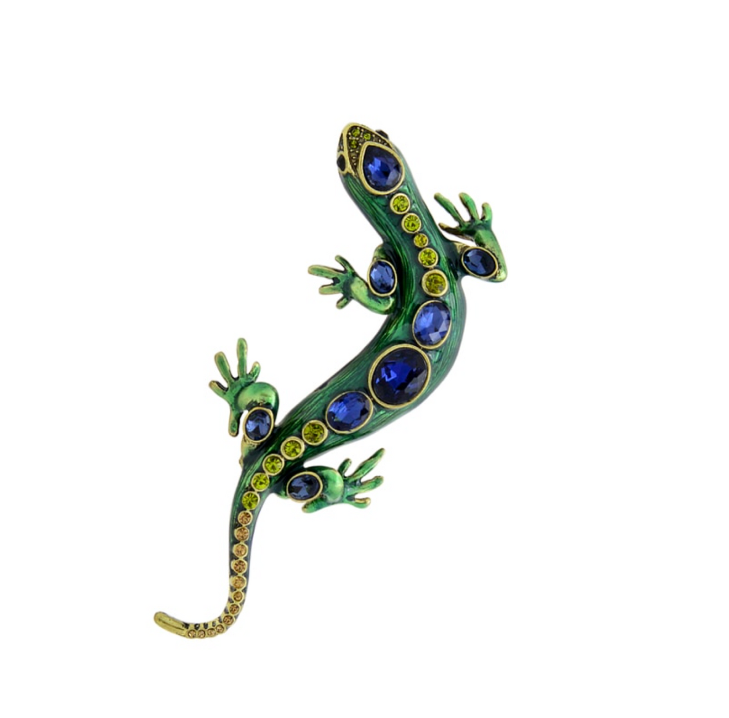 Crystal Lizard Brooch