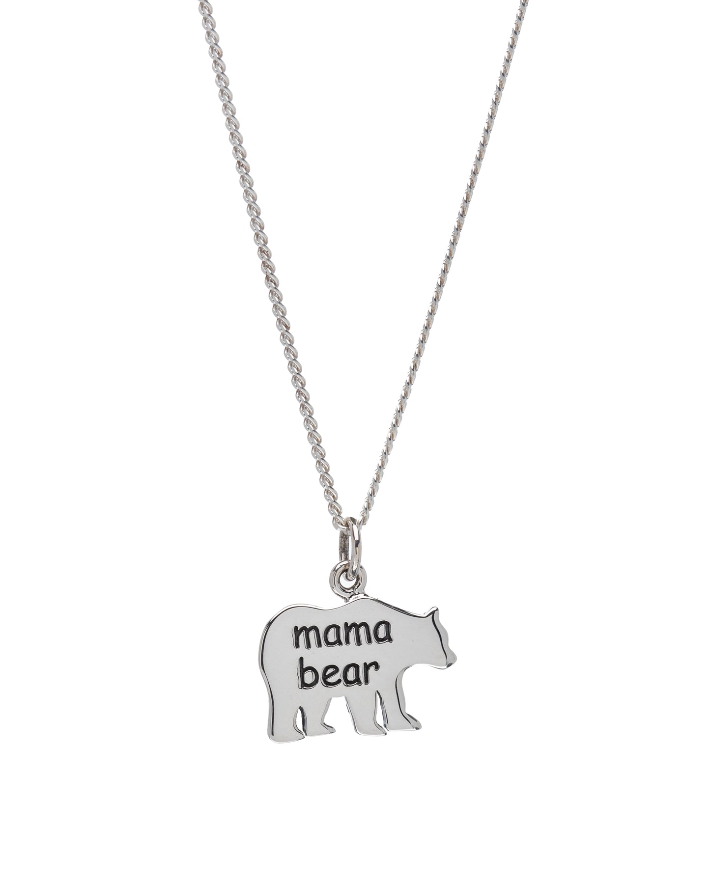 Sterling Silver 'mama bear' Pendant Necklace