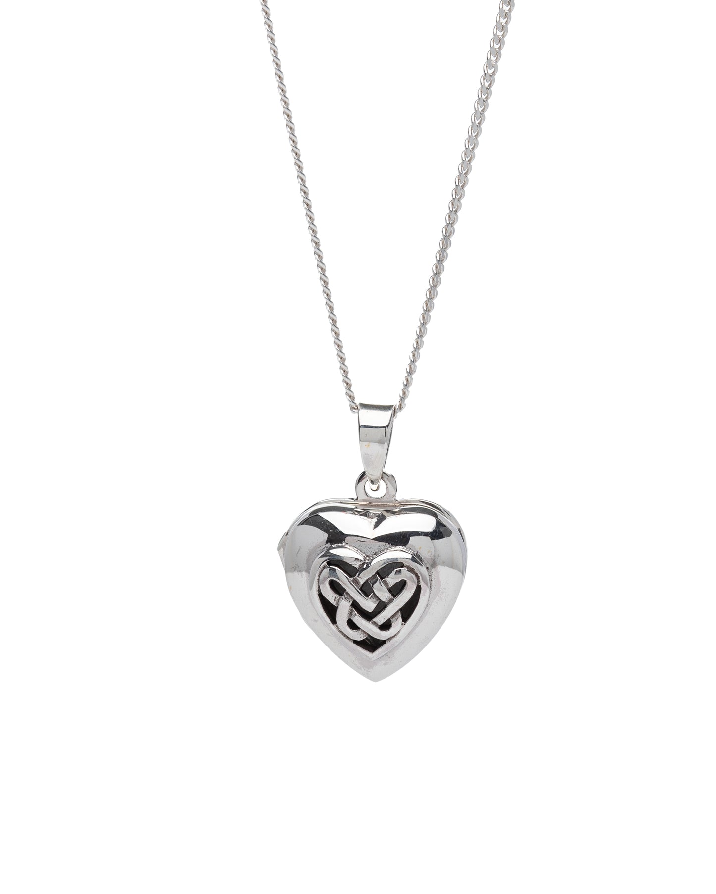 Sterling Silver Celtic Heart Locket Necklace