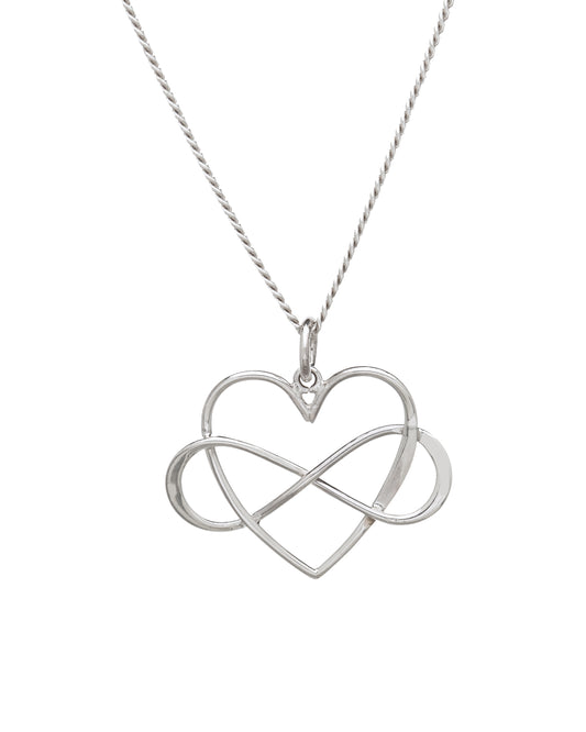 Sterling Silver Infinity Heart Pendant Necklace