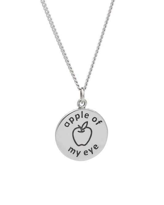 Sterling Silver 'Apple of My Eye' Circular Pendant Necklace