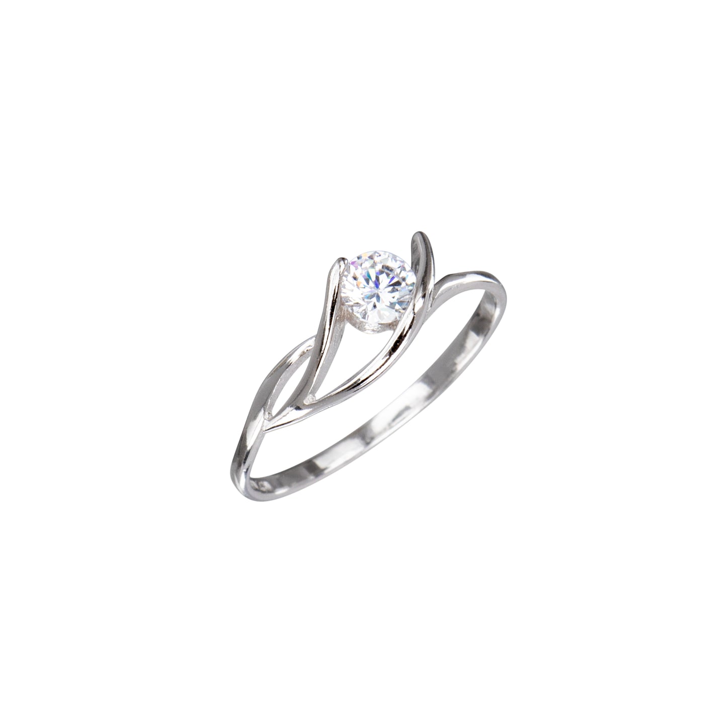 Sterling Silver & Cubic Zirconia Curve Ring