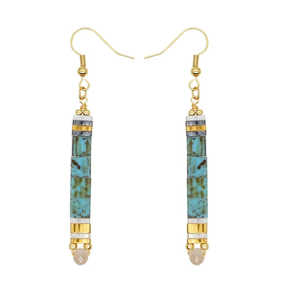 Goldtone Tila Bar Earrings