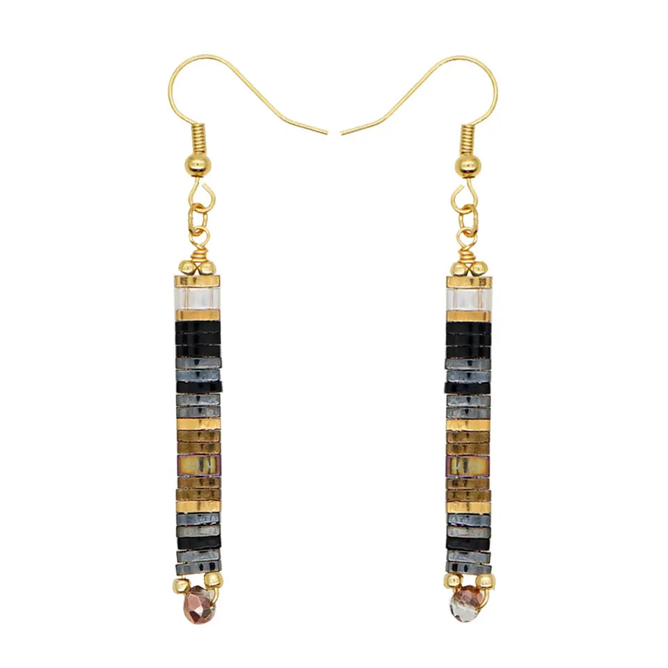 Goldtone Tila Bar Earrings