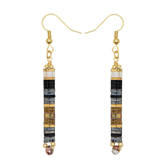 Goldtone Tila Bar Earrings