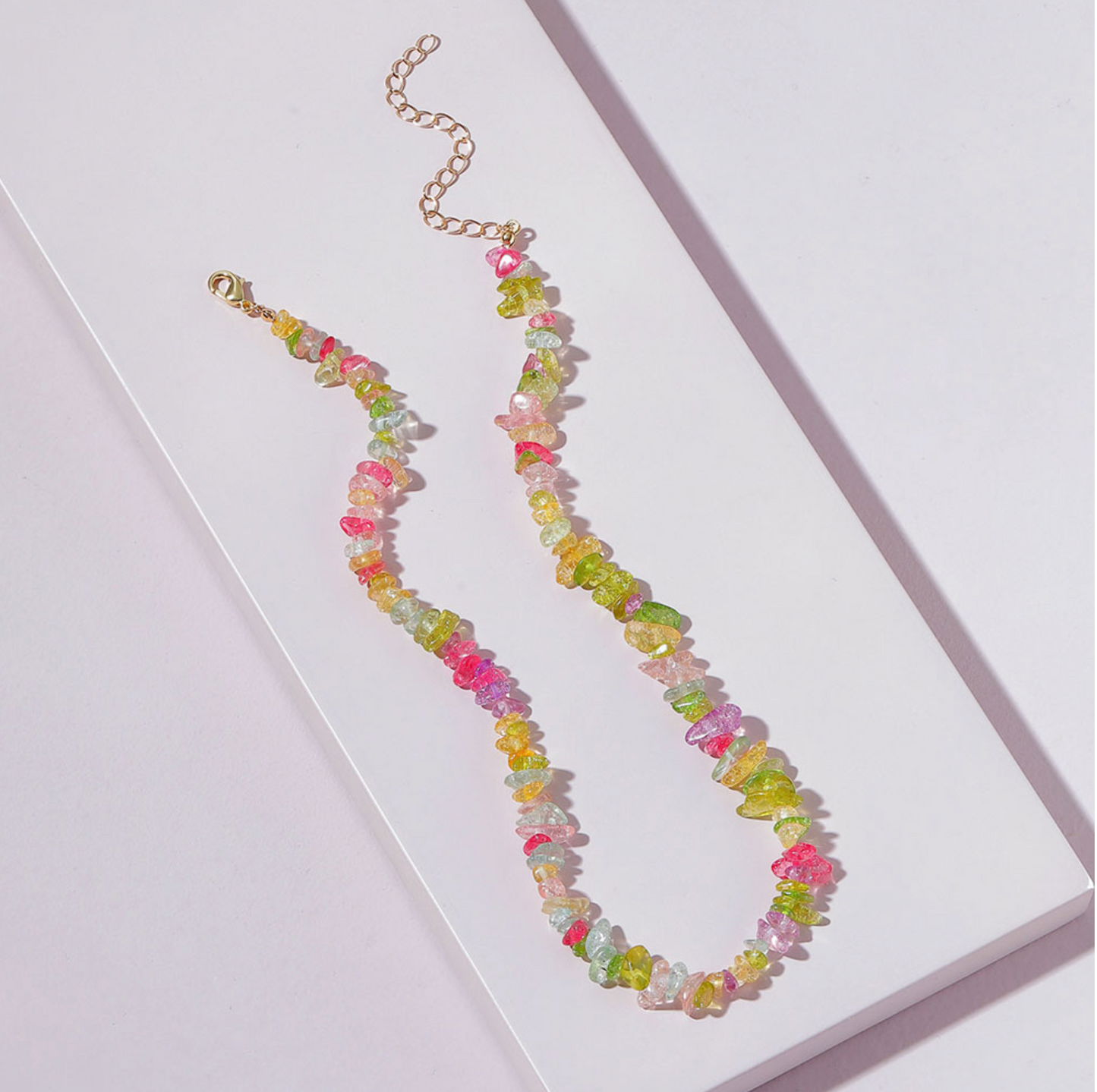 Goldtone Multi Coloured Beaded Necklace