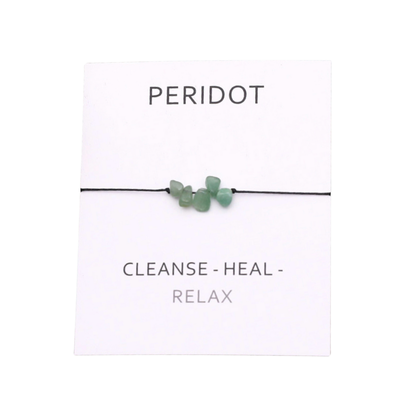 Peridot Embellished 'Relax' Black Adjustable Bracelet