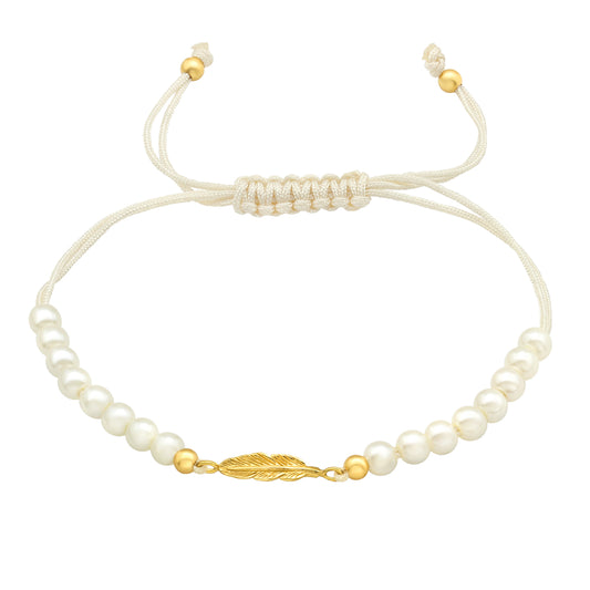 Cultured Pearl & Sterling Silver 18k Gold-Plated Adjustable Bracelet