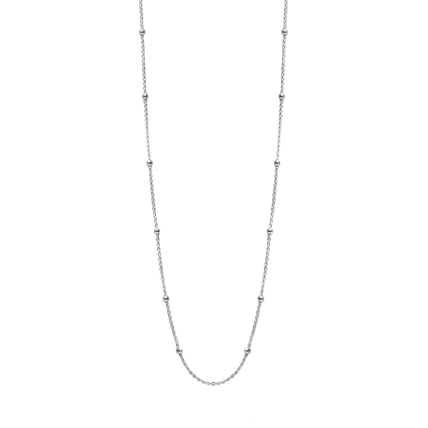 Sterling Silver Dainty Ball Chain Necklace - Ag Sterling