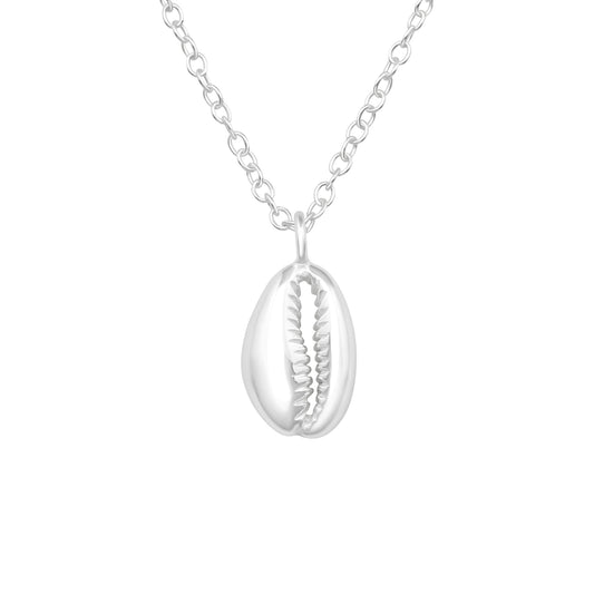 Sterling Silver Cowrie Shell Pendant Necklace