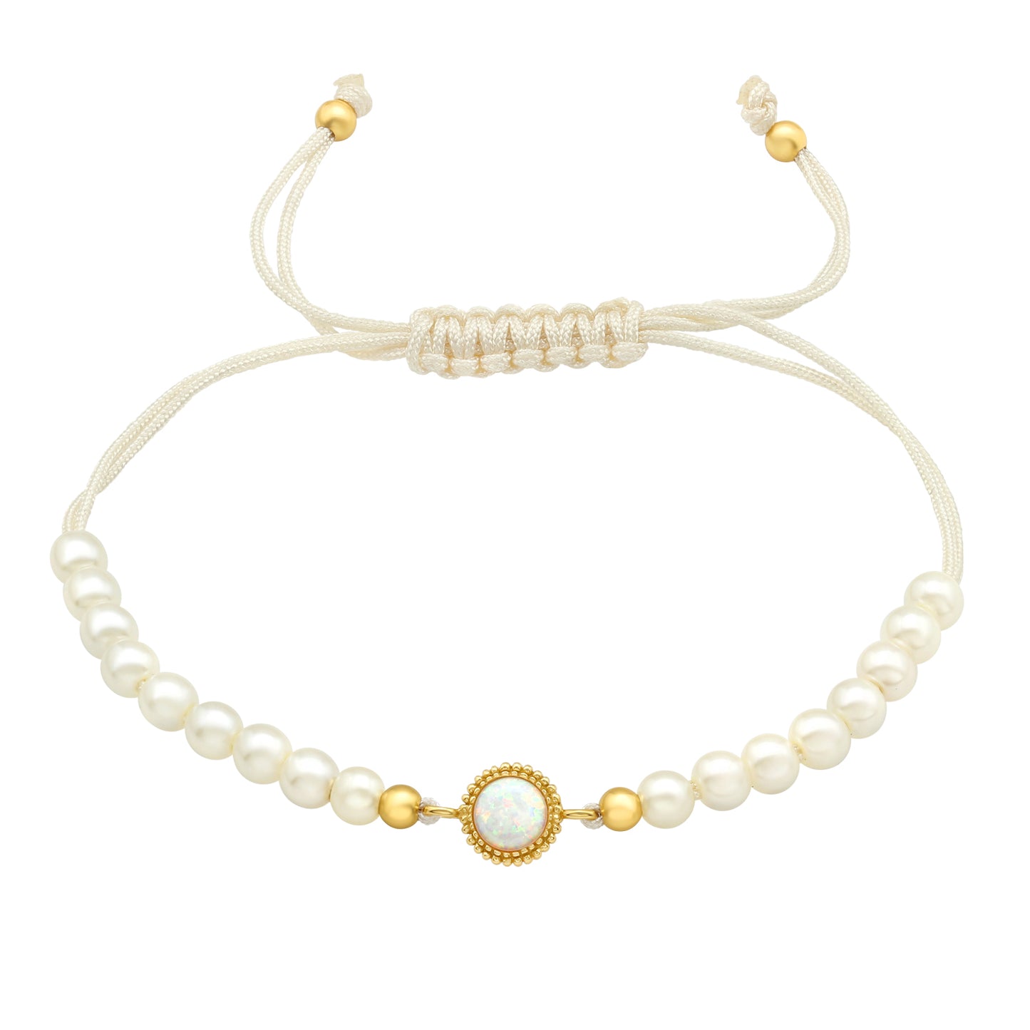 Pearl & Sterling Silver 18k Gold-Plated Opal Solitaire Bracelet