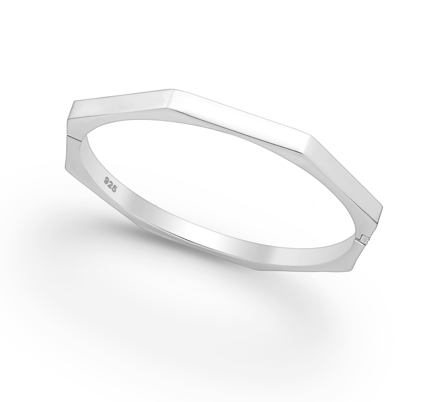 Sterling Silver Geometric Octagon Bangle