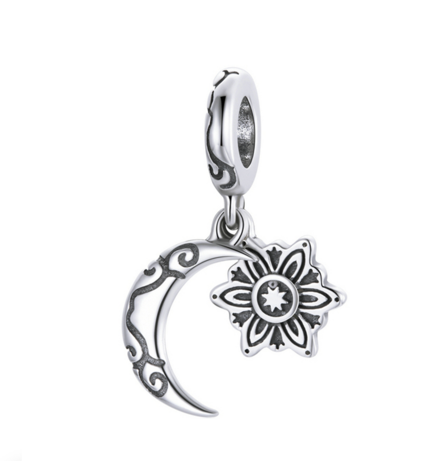 Sterling Silver Crescent & Star Charm