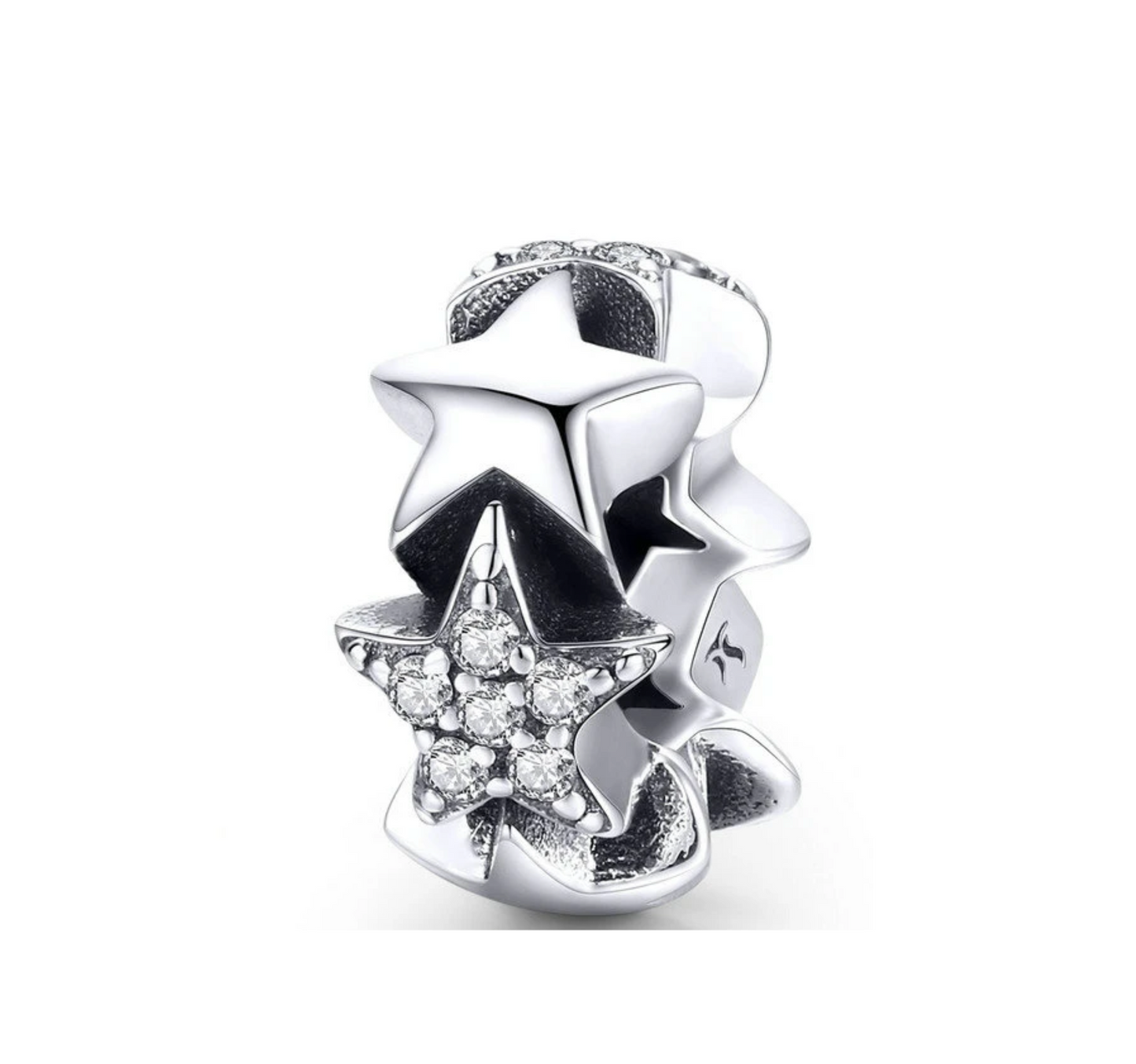 Cubic Zirconia & Sterling Silver Star Charm