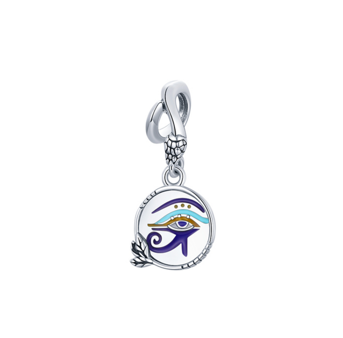 Cubic Zirconia & Sterling Silver Eye Of Horus Charm