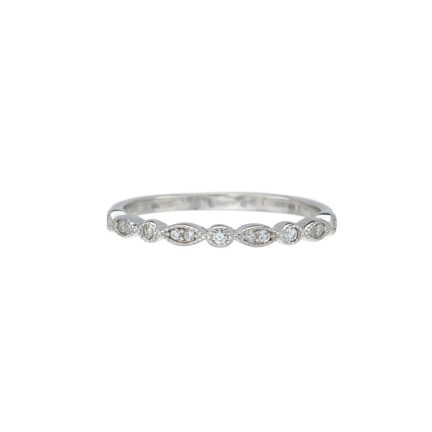 Cubic Zirconia & Sterling Silver Circular Stackable Ring