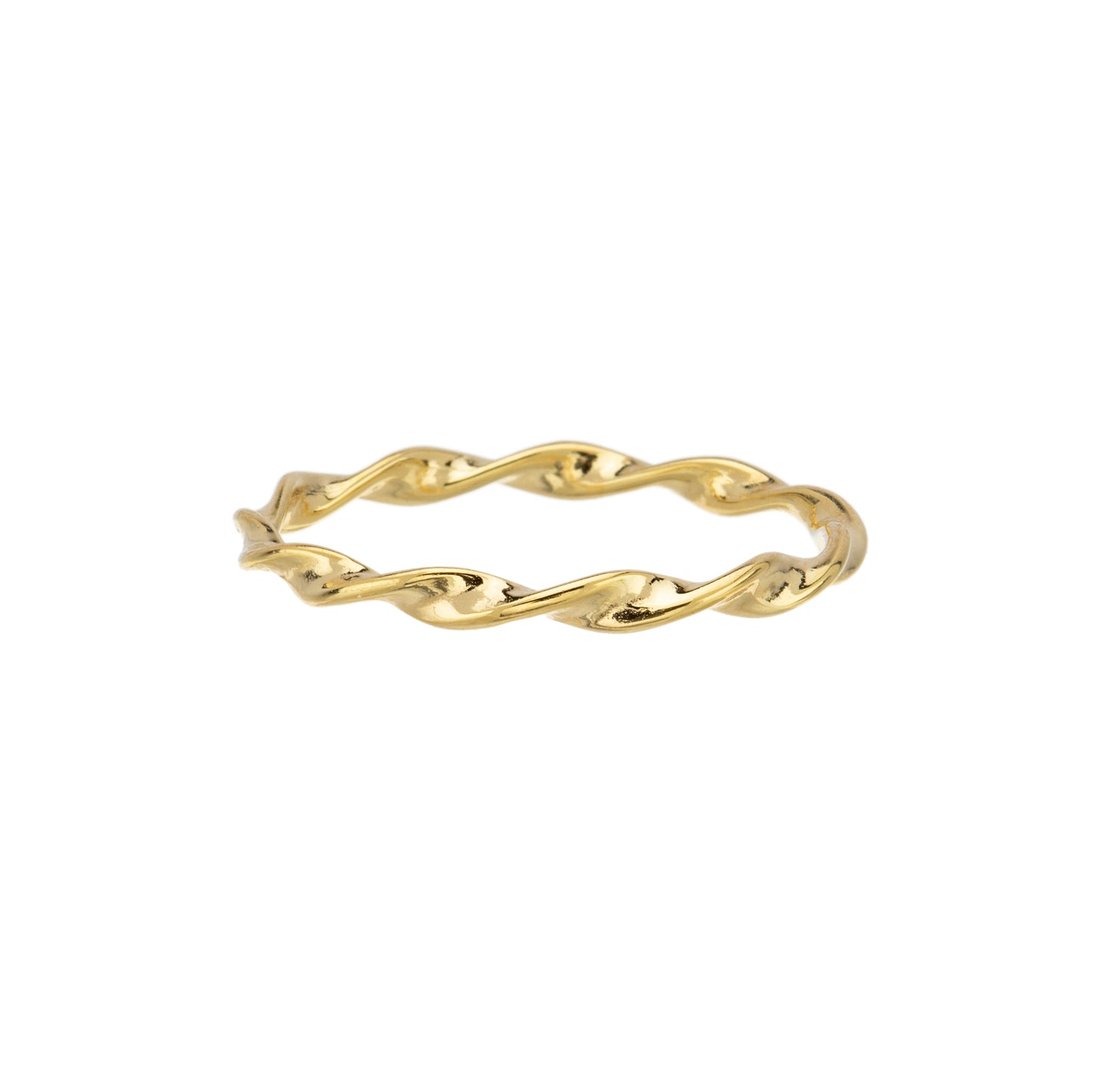 Sterling Silver 24k Gold-Plated Twist Band Ring