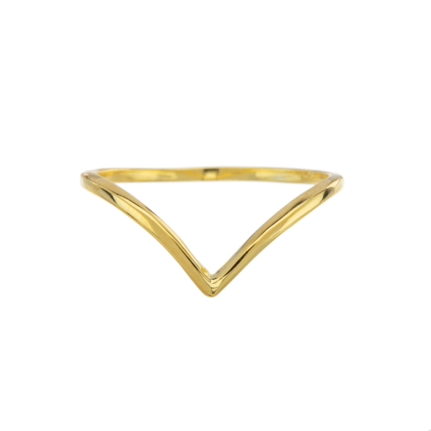 Sterling Silver 24k Gold-Plated Triangle Ring