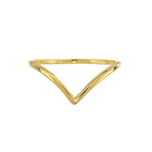 Sterling Silver 24k Gold-Plated Triangle Ring