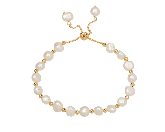 Goldtone Freshwater Pearl Adjustable Bracelet