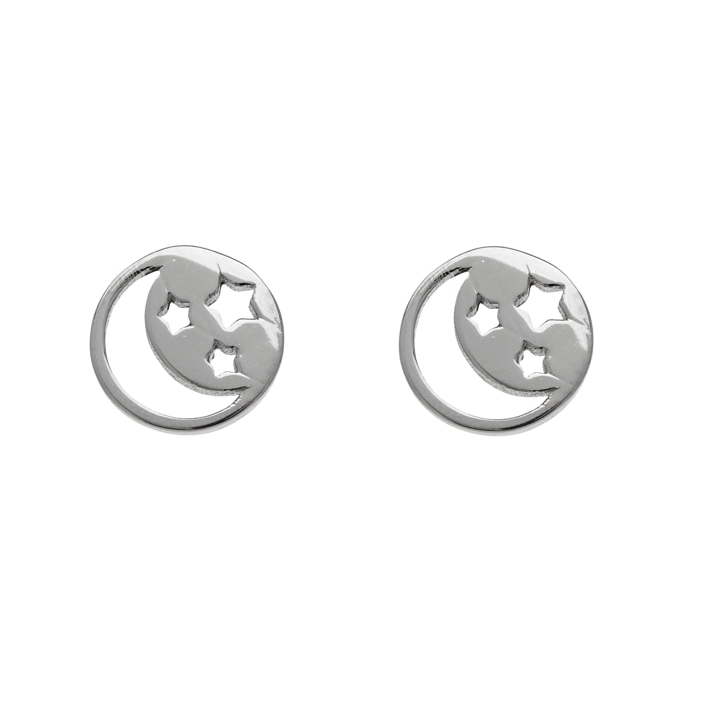 Sterling Silver Goodnight Moon Stud Earrings