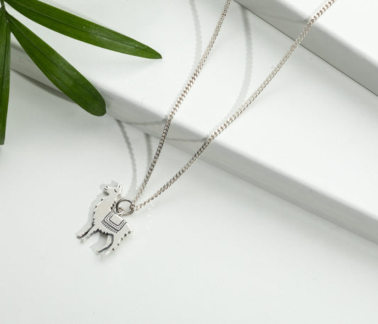 Sterling Silver Llama Pendant Necklace