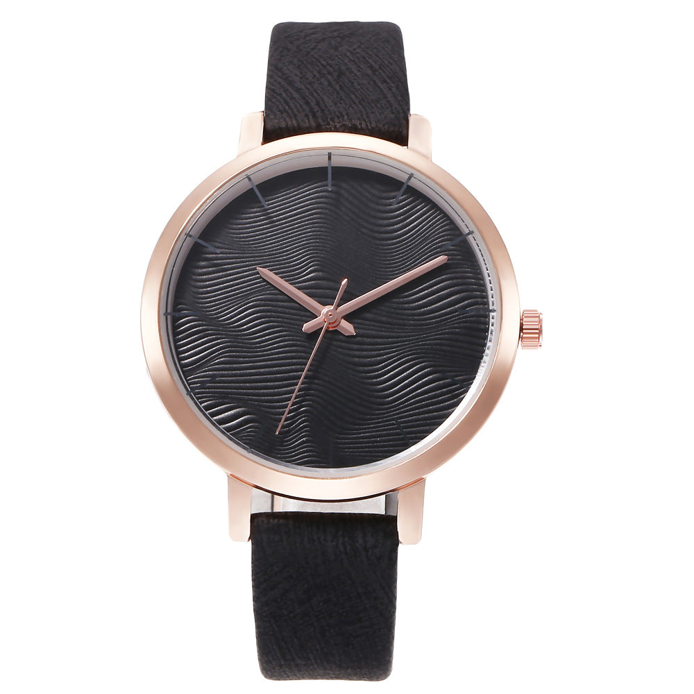 Goldtone Textured Face Watch